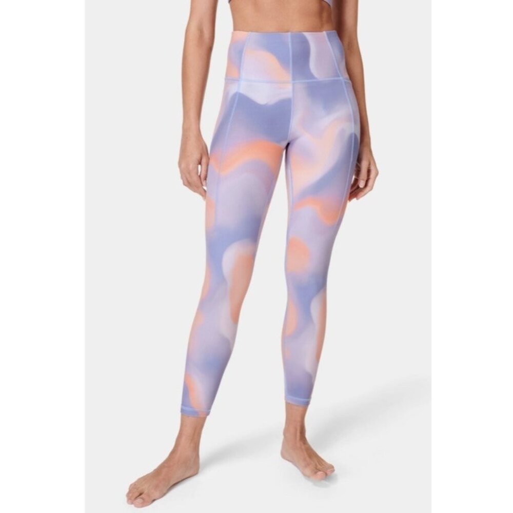 Sweaty Betty Super Soft High Waist 7/8 Length Leggings in Orange Cloud Sz XL NWT